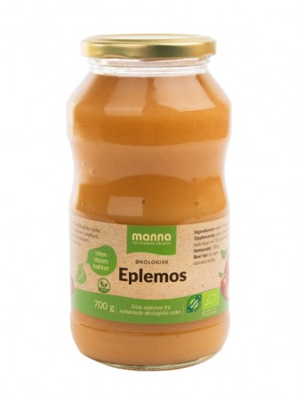 Eplemos u/sukker, økologisk fra Manna, 700g