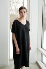 Amalfi dress, linkjole fra Linenfox - Black med lommer thumbnail