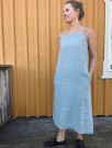 Aurora Linen Dress, linkjole med stropper fra Linenfox - sea green thumbnail