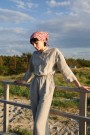 Work jumpsuit, buksedress i lin fra Linenfox - natural grey (1 igjen - str L/XL) thumbnail