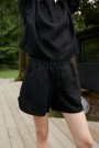 Jeri Linen Shorts, linshorts fra Linenfox - black (få igjen - str XS, L/XL og XXL) thumbnail