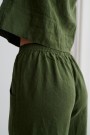 Ocean pants, vid linbukse fra Linenfox - forest green (vanlig benlengde)  thumbnail