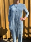 Martin jumpsuit, buksedress fra Linenfox - Sea Green (ekstra lange bein) thumbnail