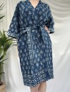 Indigo små blomster - Kantha Kimono bomull fra By Linn Andersen  thumbnail