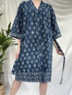 Indigo små blomster - Kantha Kimono bomull fra By Linn Andersen  thumbnail