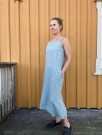 Aurora Linen Dress, linkjole med stropper fra Linenfox - sea green thumbnail