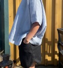 Jeri Linen Shorts, linshorts fra Linenfox - black (få igjen - str XS, L/XL og XXL) thumbnail