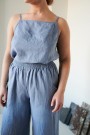 Stella top, singlet i lin FRA LINENFOX, sky blue thumbnail