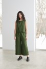 Ocean pants, vid linbukse fra Linenfox - forest green (vanlig benlengde)  thumbnail