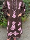 Lilly Cotton Dress fra Sissel Edelbo - brun og rosa (str M/L - 1 igjen) thumbnail