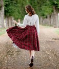 Son de flor, Classic Skirt, Red Tartan (1 stk i str XS igjen) thumbnail