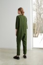 Martin jumpsuit, buksedress fra Linenfox - Forest green (ekstra lange bein) thumbnail