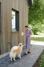 Olivia Jumpsuit, buksedress i lin fra Linenfox, Dusty Lavender thumbnail