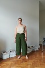 FRANKIE PANTS, LINBUKSE FRA LINENFOX- forest green (vanlig benlengde) thumbnail