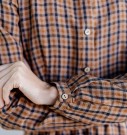 Son de flor, Peter Pan Collar Shirt, brown checkers (str S - XL) thumbnail