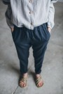 Nova Trousers linbukse fra Linenfox - Graphite Grey (smal linbukse) (str XS-XXL) thumbnail