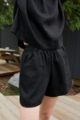Jeri Linen Shorts, linshorts fra Linenfox - black (få igjen - str XS, L/XL og XXL) thumbnail
