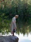USVA - Badehåndkle i 100% lin fra Lapuan Kankurit, natur og orange  thumbnail