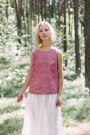 Luna top lintop fra Linenfox - Watermelon/ rosa (Str M, L og XL) thumbnail