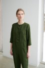 Martin jumpsuit, buksedress fra Linenfox - Forest green (ekstra lange bein) thumbnail