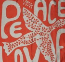 Silkeskjerf Peace and Love Oransje thumbnail
