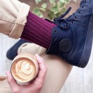 Gentle-top, tynn ullsokk lang ribbestrikk, Corrymoor, okergul thumbnail