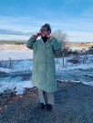 Milo Quilted Silk Coat, kåper i vintage silke fra Sissel Edelbo, lys grønn - solgt thumbnail