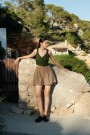 Kim Linen Shorts, linshorts fra Linenfox - olive thumbnail
