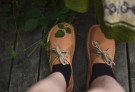 Jylland (bio), lys brune/naturfarget snøresko fra Duckfeet (kun str 40) thumbnail