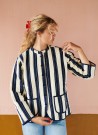 MUMU CHINA JACKET, stripete jakke fra Habiba - blå thumbnail