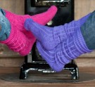 Woodlander, tykke knestrømper fra Corrymoor, Lilla  (str 41-45) thumbnail