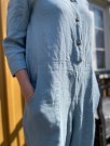 Martin jumpsuit, buksedress fra Linenfox - Sea Green (ekstra lange bein) thumbnail