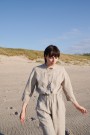 Work jumpsuit, buksedress i lin fra Linenfox - natural grey (1 igjen - str L/XL) thumbnail