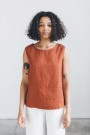 Luna top lintop fra Linenfox - Terracotta (str M, L og XL) thumbnail