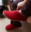 Tøffel/slip-in med skinnsåle fra Glerups, red thumbnail