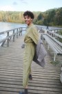 Work jumpsuit, buksedress i lin fra Linenfox - olive thumbnail