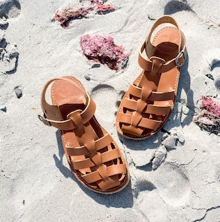 Ringkøbing (Brown), brun skinnsandal fra Duckfeet (str 36 )