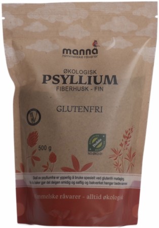 Psyllium fiberhusk, fin, 500 g, økologisk, Manna