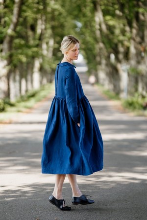 Laelia Dress, Long sleeves, Iris Blue