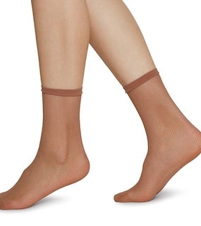 LIV NETTINGSOKK FRA SWEDISH STOCKINGS, pudder/karamell (2 par igjen)