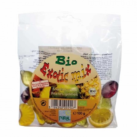 Exotic mix fruktgummi, økologisk, fra Pural, 100 g