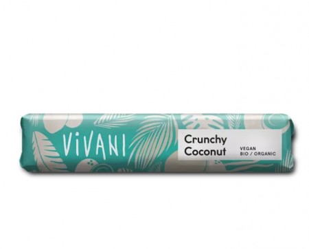 Sjokolade, crunchy coconut, økologisk og vegansk fra Vivani, 35g (datovare)