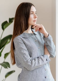 Lotus Shirt, Morning Blue fra Son de Flor (str M )