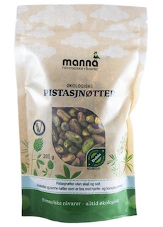 Pistasjnøtter, 200 g, økologisk, Manna