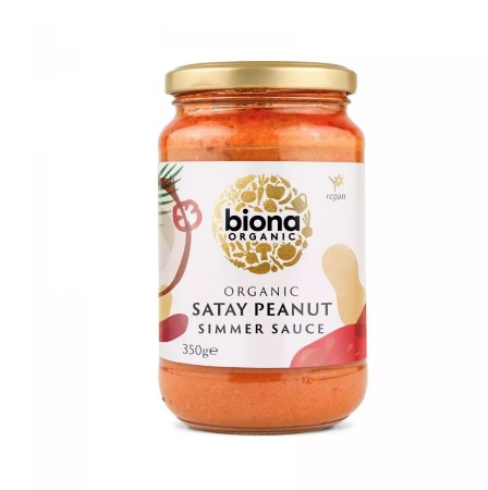 Mild Biona sataysaus med peanøtter, 350g, økologisk