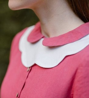 "Magnolia collar", hvit løskrage i lin, son de flor