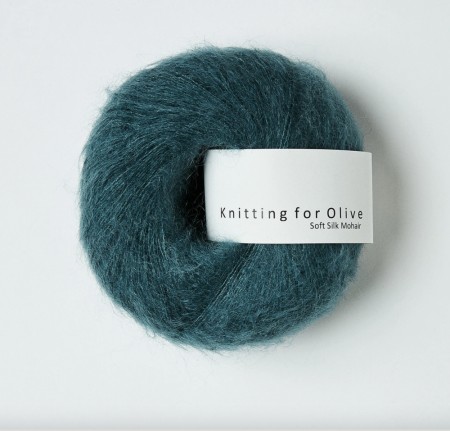Soft silk mohair - petroleumsgrøn, knitting for olive