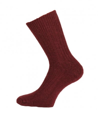 Companion, ribbestrikket ullsokk med forsterket såle fra Corrymoor, burgunder