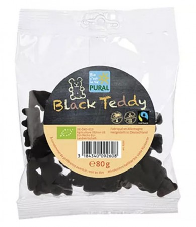 Black teddy lakrisbjørner fra Pural, 80 g 