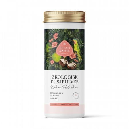 Dusjpulver, kokos hibiskus, 90 g, økologisk, Eliah Sahil